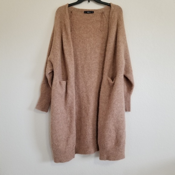 Zara Sweaters - Zara Alpaca Wool Blend Oversized Long Cardigan S